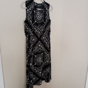 Talbots‎ Black Midi Dress Celestial Print Sleeveless Whimsigoth Fairygoth Sheer